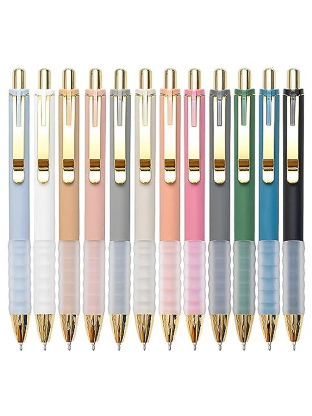 Gold Ballpoint Pens 12 Pack Black Ink Medium Point Office School Writing Pens